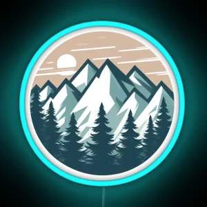 Mountain Scene RGB Neon Sign