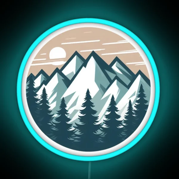 Mountain Scene RGB Neon Sign