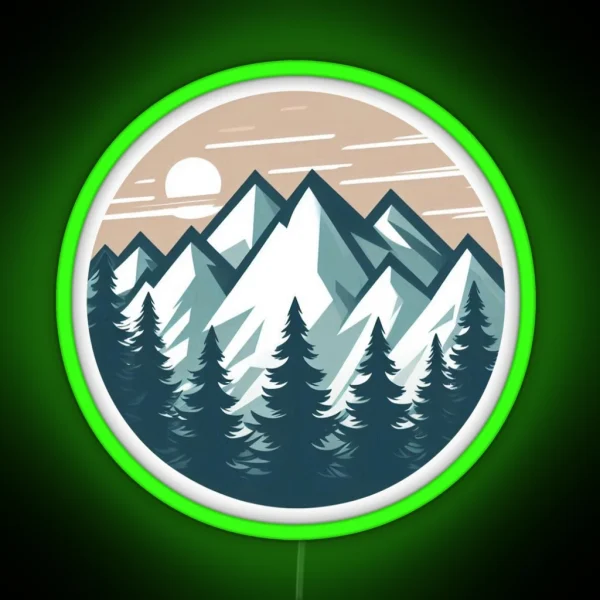 Mountain Scene RGB Neon Sign