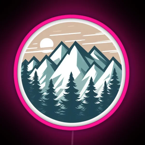 Mountain Scene RGB Neon Sign
