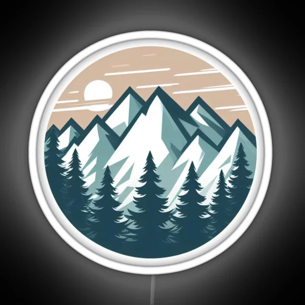Mountain Scene RGB Neon Sign
