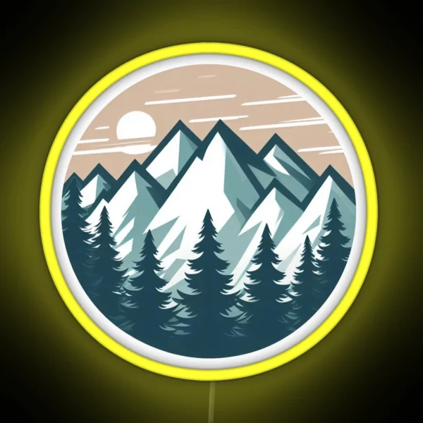 Mountain Scene RGB Neon Sign