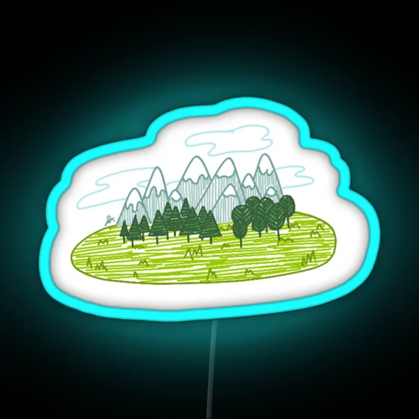 Mountain Scene RGB Neon Sign