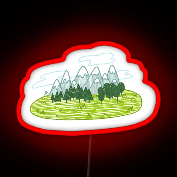 Mountain Scene RGB Neon Sign