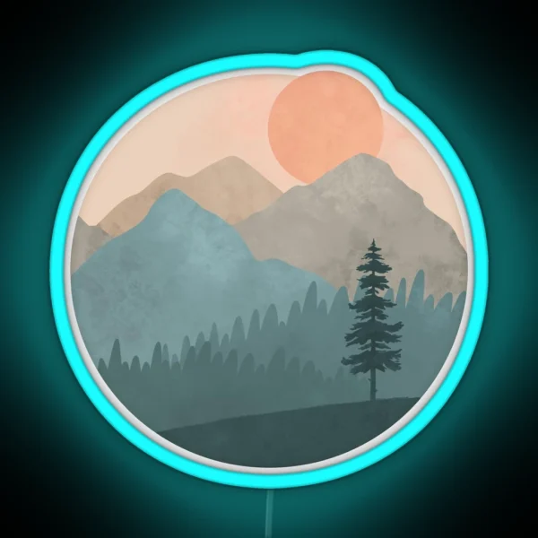Mountain Sunrise RGB Neon Sign