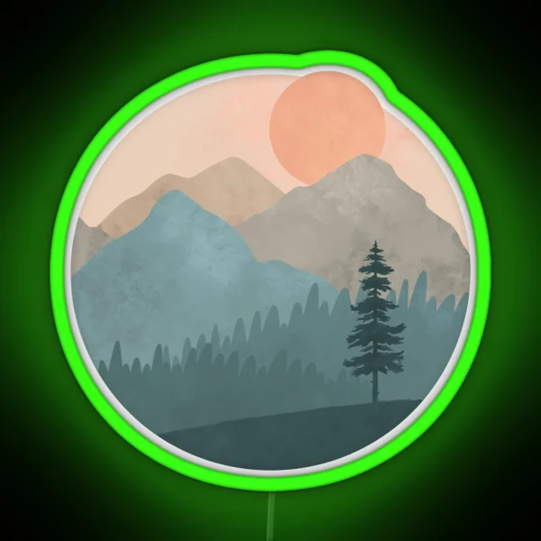 Mountain Sunrise RGB Neon Sign