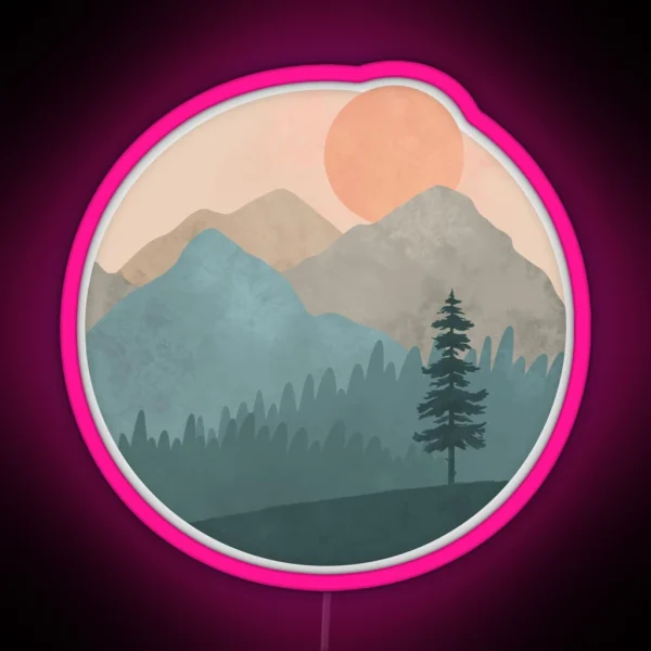 Mountain Sunrise RGB Neon Sign