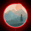 mountain sunrise neon rgb red
