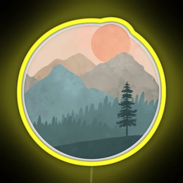 Mountain Sunrise RGB Neon Sign