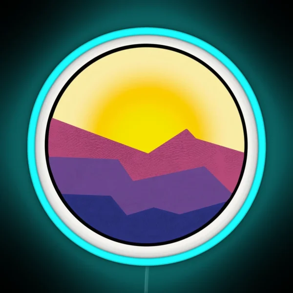 Mountain Sunset Bright RGB Neon Sign