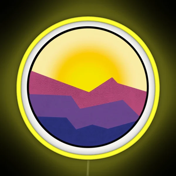 Mountain Sunset Bright RGB Neon Sign
