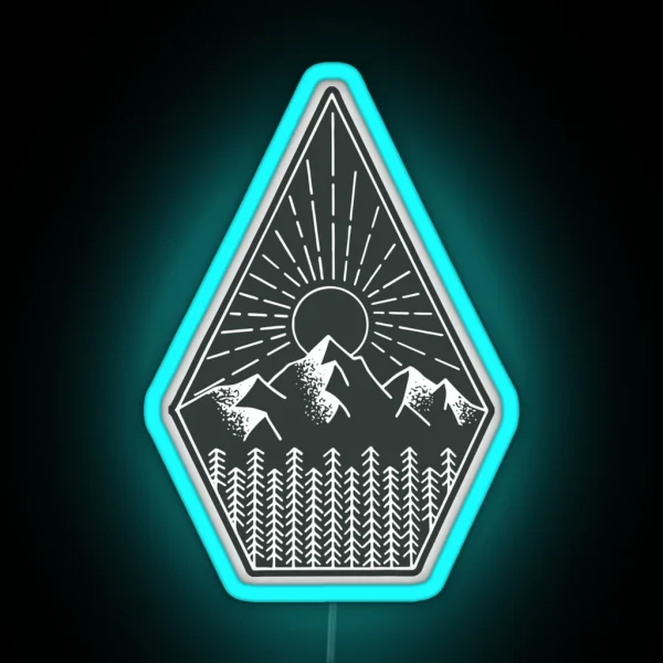 Mountain Sunset RGB Neon Sign