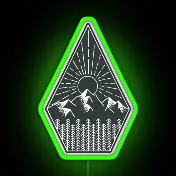 Mountain Sunset RGB Neon Sign