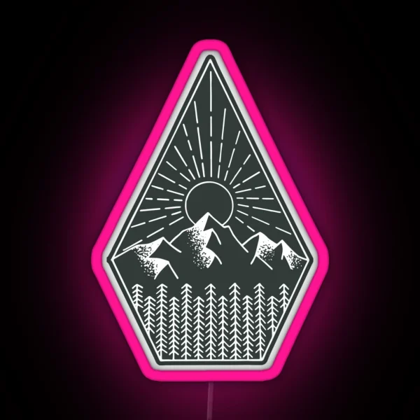 Mountain Sunset RGB Neon Sign