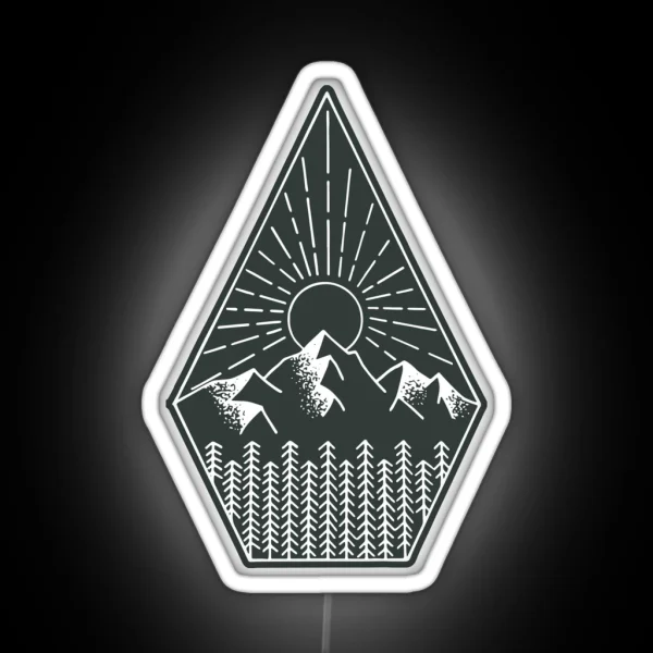 Mountain Sunset RGB Neon Sign
