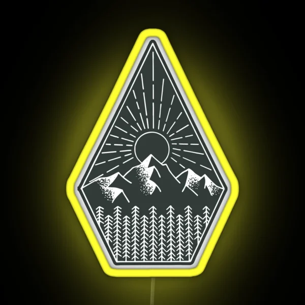 Mountain Sunset RGB Neon Sign