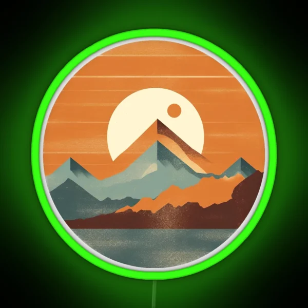 Mountain Sunset RGB Neon Sign