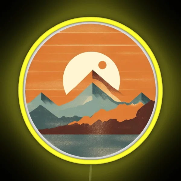 Mountain Sunset RGB Neon Sign