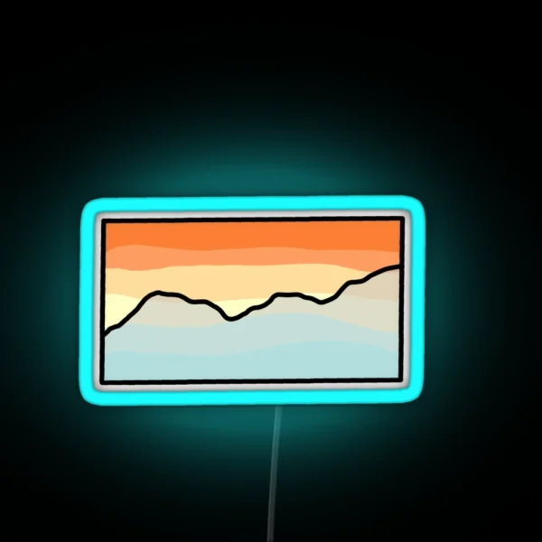 Mountain Sunset RGB Neon Sign