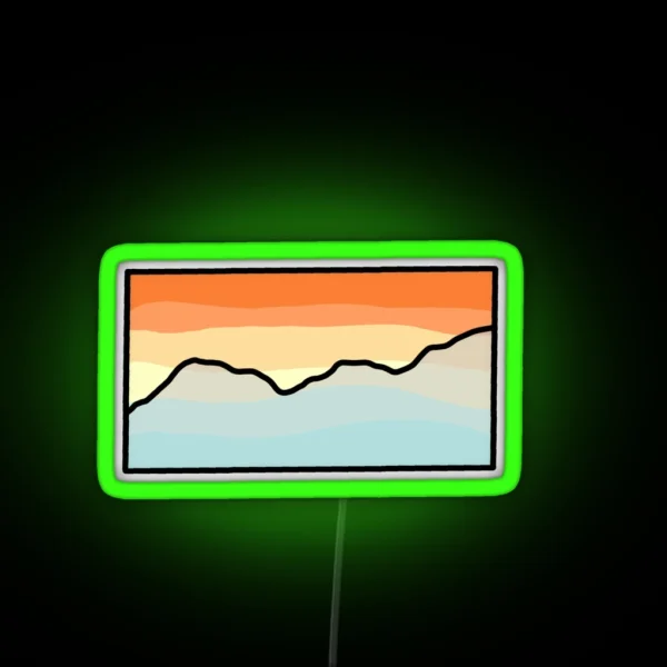 Mountain Sunset RGB Neon Sign