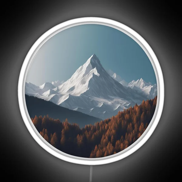 Mountain View Snowy Winter Peaks RGB Neon Sign