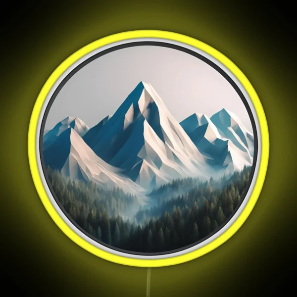 Mountain View Winter Peaks RGB Neon Sign
