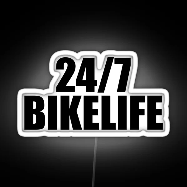 Mountainbike 24 7 Bike Saying Life RGB Neon Sign