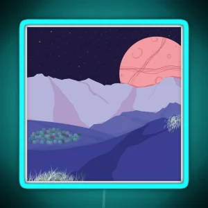 Mountainous Landscape RGB Neon Sign