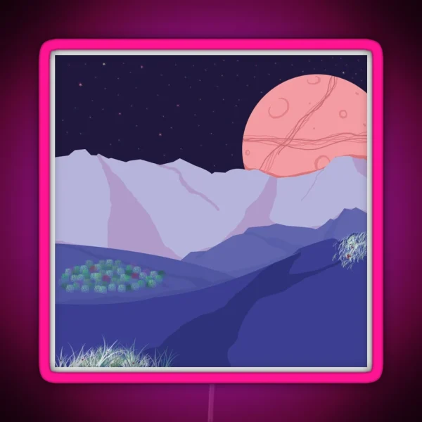 Mountainous Landscape RGB Neon Sign