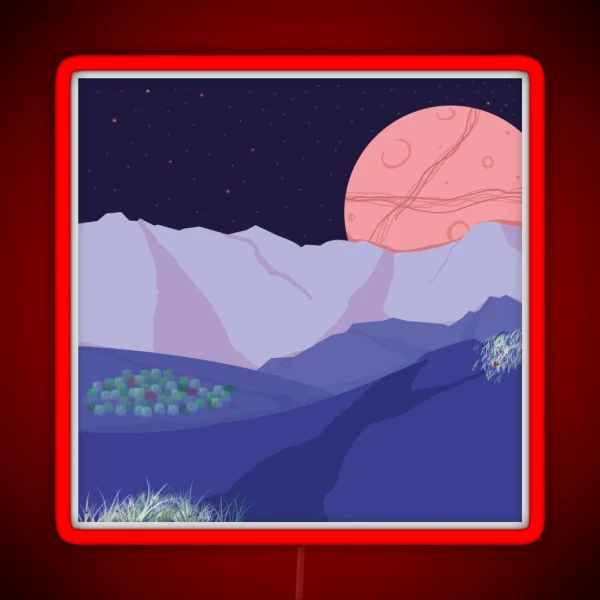 Mountainous Landscape RGB Neon Sign
