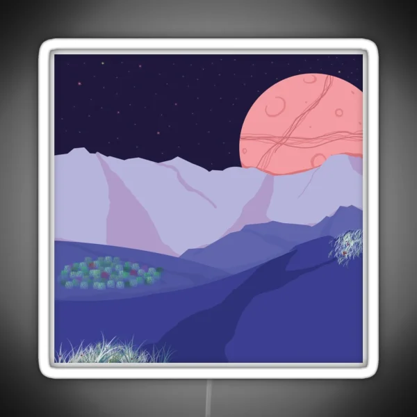 Mountainous Landscape RGB Neon Sign