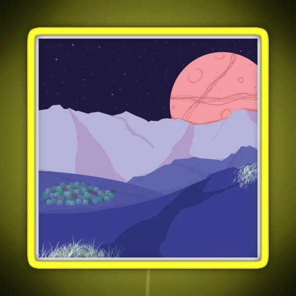 Mountainous Landscape RGB Neon Sign