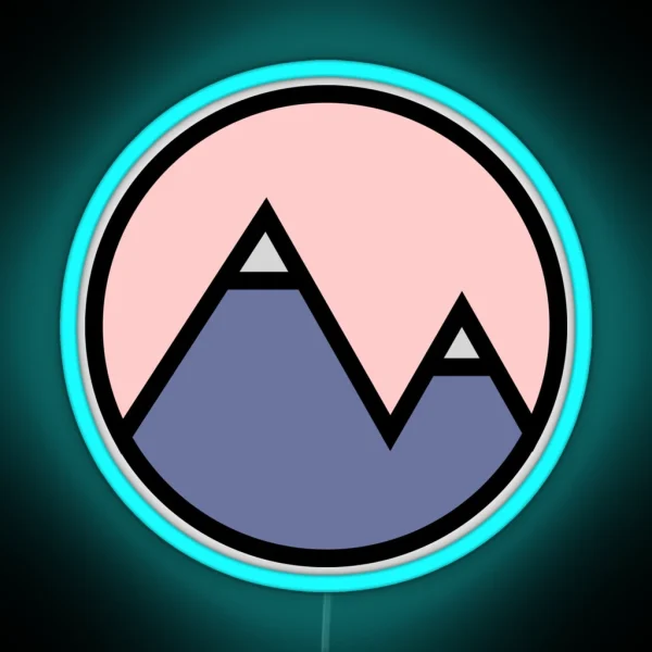 Mountains And Pink RGB Neon Sign