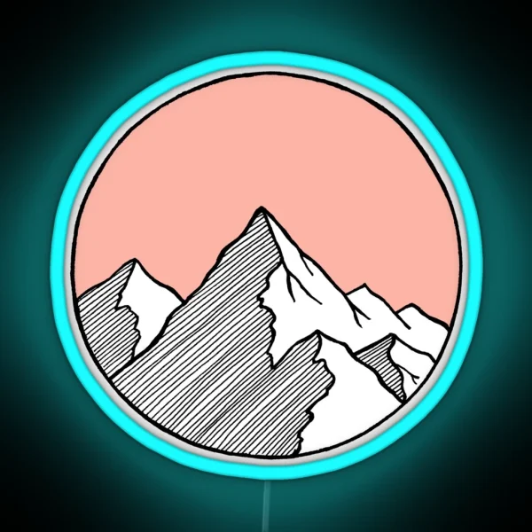 Mountains Sketch RGB Neon Sign