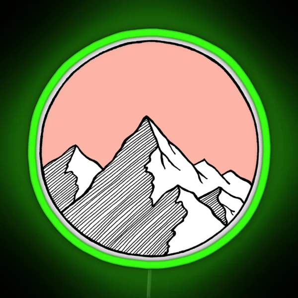 Mountains Sketch RGB Neon Sign