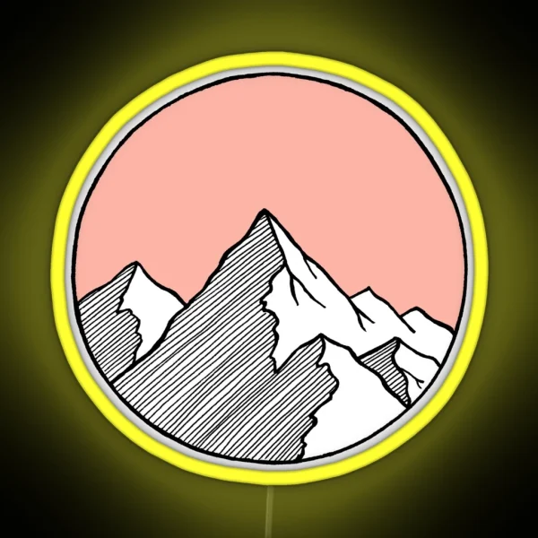 Mountains Sketch RGB Neon Sign