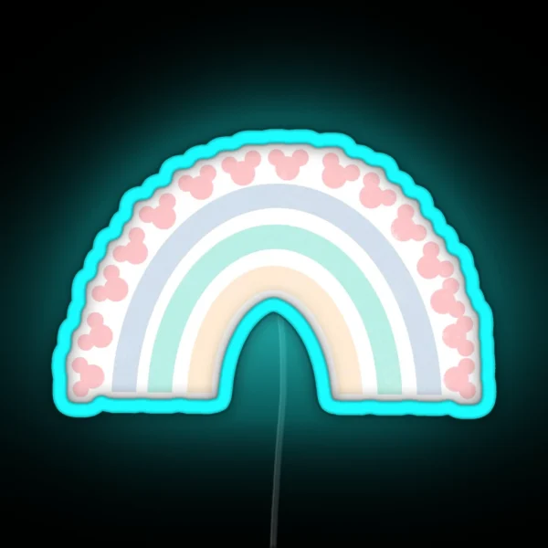 Mouse Pastel Rainbow RGB Neon Sign