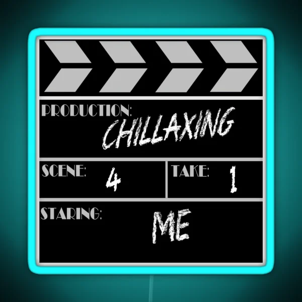 Movie Slate Chillaxing RGB Neon Sign