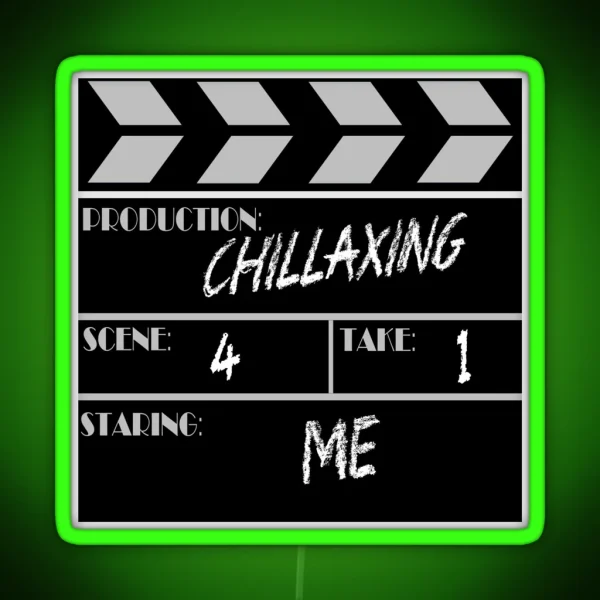 Movie Slate Chillaxing RGB Neon Sign