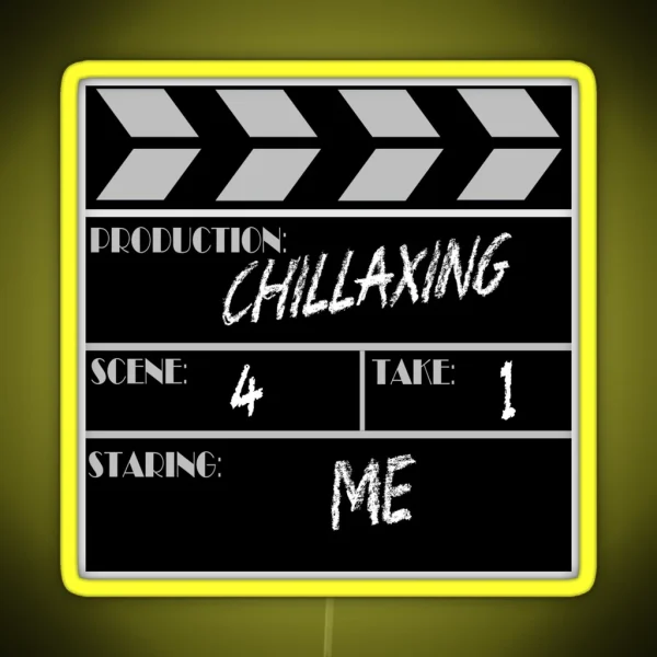 Movie Slate Chillaxing RGB Neon Sign