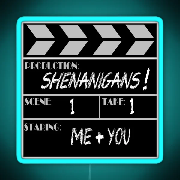 Movie Slate Shenanigans RGB Neon Sign