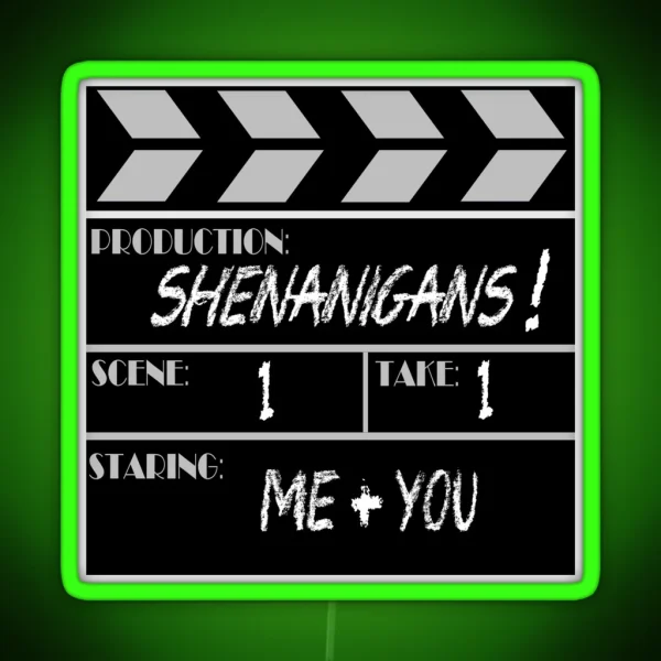 Movie Slate Shenanigans RGB Neon Sign