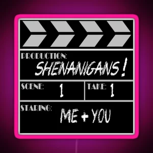 Movie Slate Shenanigans RGB Neon Sign