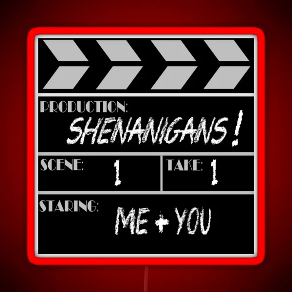 Movie Slate Shenanigans RGB Neon Sign