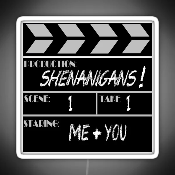 Movie Slate Shenanigans RGB Neon Sign