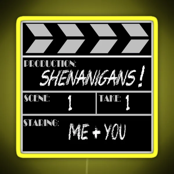 Movie Slate Shenanigans RGB Neon Sign