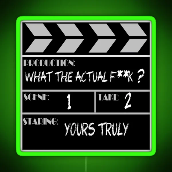 Movie Slate WTF RGB Neon Sign