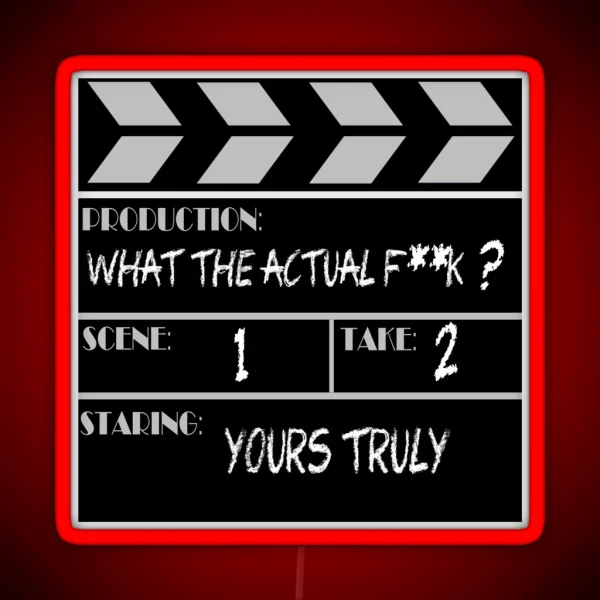 Movie Slate WTF RGB Neon Sign