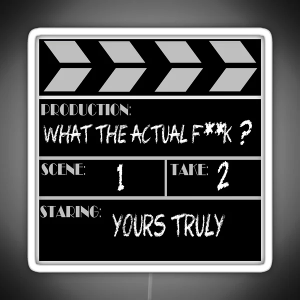 Movie Slate WTF RGB Neon Sign