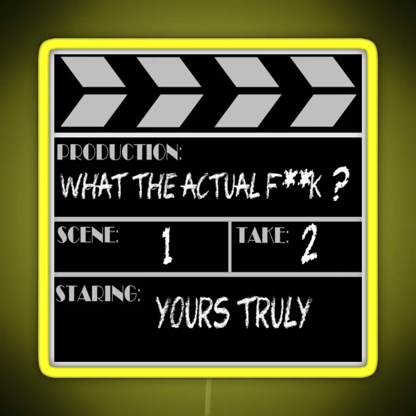 Movie Slate WTF RGB Neon Sign